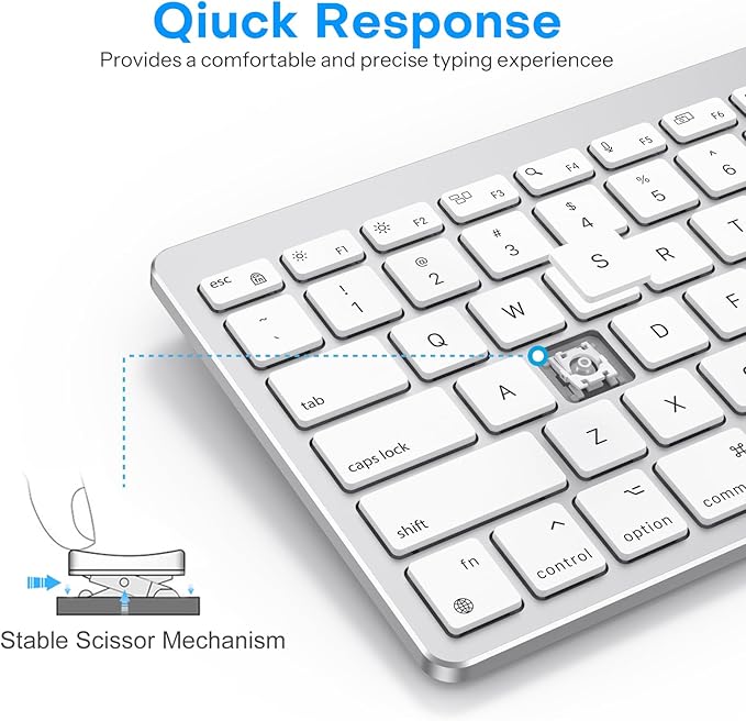 OMOTON Keyboard and Mouse for Mac, Wired Keyboard with Numeric Keypad Dual Interface (Type-C & USB), Mouse with USB A Interface Compatible with MacBook Pro/Air, iMac, Mac mini/Pro Laptop, Silver White