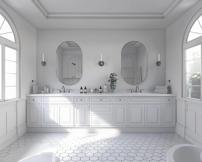 ANDY STAR Rustproof Chrome Oval Mirror for Bathroom, 24x40 Oval Vanity Mirror for Wall, Polished Nickel Mirror for Bathroom in SUS304 Metal Frame 1’’ Deep Wall Mounted Vertical/Horizontal