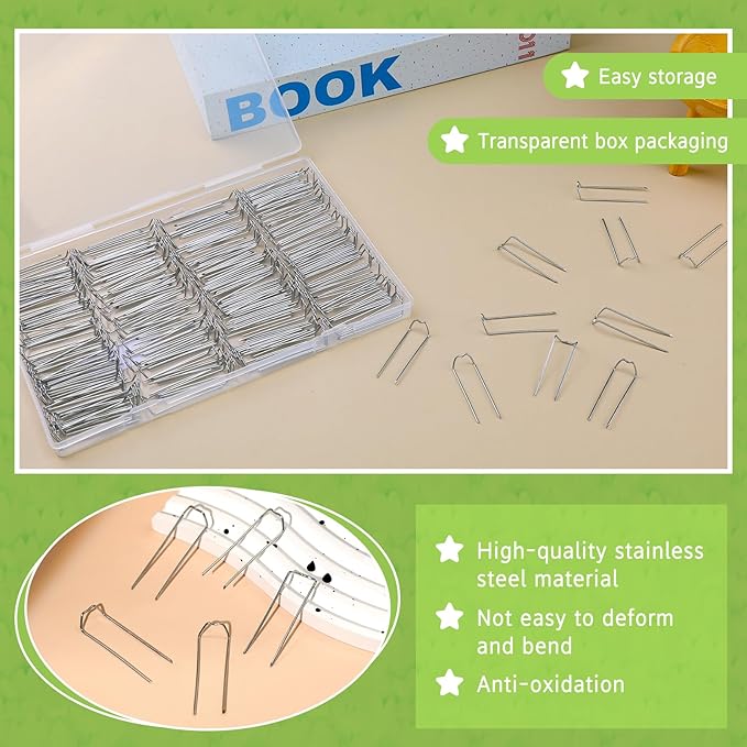 200 Pcs Greening Pins, Straight Pins,1.7 Inch Floral U Pins for Floral Picks Foam Bouquet Arrangements Craft Projects, Bouquet, DiySewing Projects