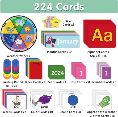 Circle Time Learning Center | Educational Pocket Chart Calendar for Classroom - Black