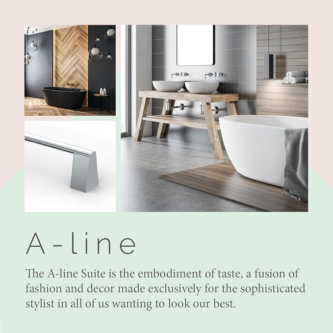 Gatco 5650 A-Line Towel Bar, 24 Inch, Chrome