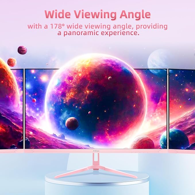 24 inch 200Hz Gaming Monitor, FHD 1080P Fast IPS PC Gaming Monitor, 1ms, freesync, 99% sRGB, USB/DisplayPort/HDMI/Eye Care/VESA Mountable-Pink