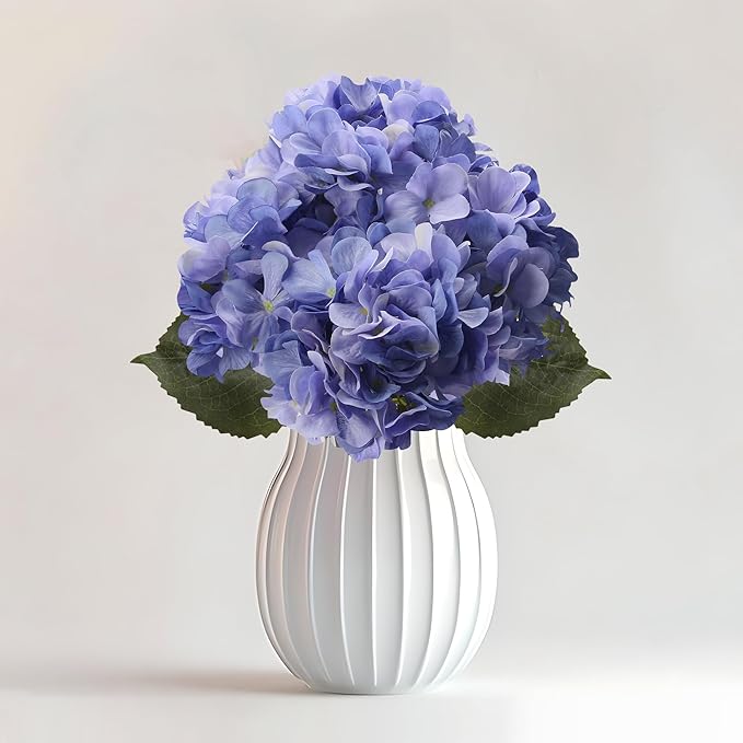 4 Pcs Long Stem Big Size Artificial Hydrangea Flowers for Home Wedding Decor, Party Centerpieces, Office Decoration,Shower (Light Purple)