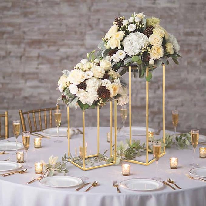 10pcs Gold Wedding Table Centerpiece,Gold Centerpiece,Metal Flower Vase for Birthday Party Event Home Decor(15.7inch)