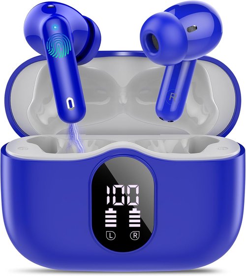 Btootos Wireless Earbuds - Bluetooth 5.4 Noise Cancelling Headphones with 36H Playtime | Navy Blue