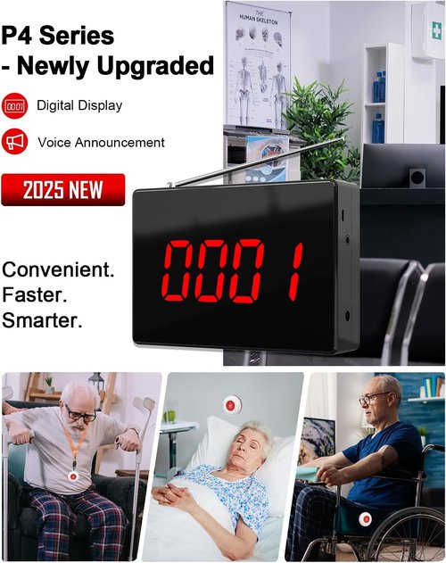 CallToU Wireless Patient Pager System - Display Receiver Only | Compatible with Transmitter
