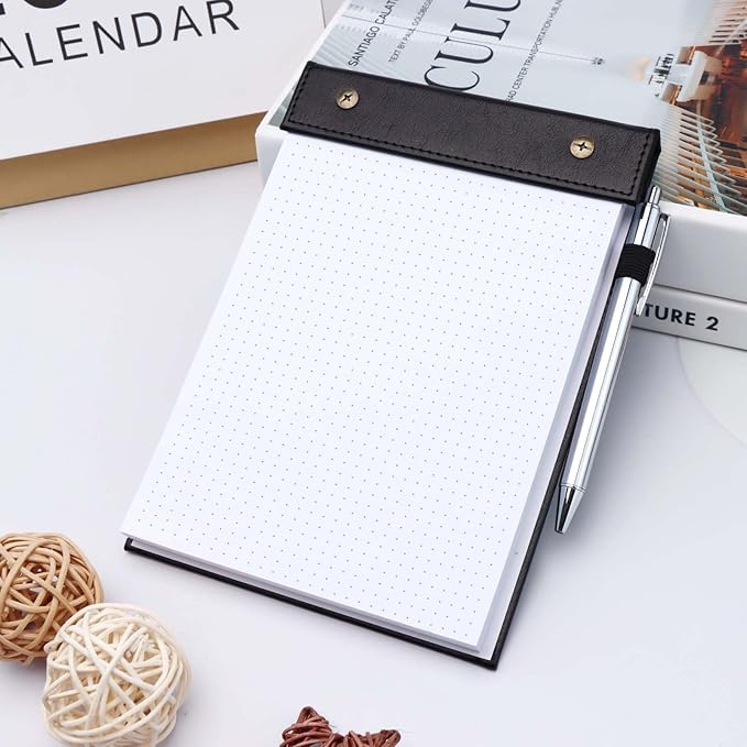 Mogoostry A5 Dot Planning Pads 5.9" x 8" Planner To Do List Memo Note Pads Screw Binding Writing Paperboard Notepad, 100 Sheets per Pack, Black