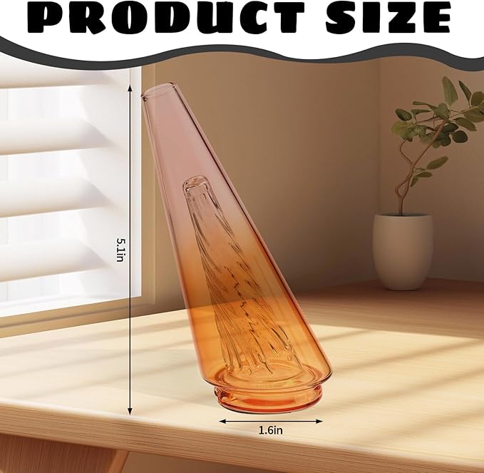 Mini Gradient Glass Vase, Exquisite Desktop Decorative Vase, Pro Glass Replacement (Red)