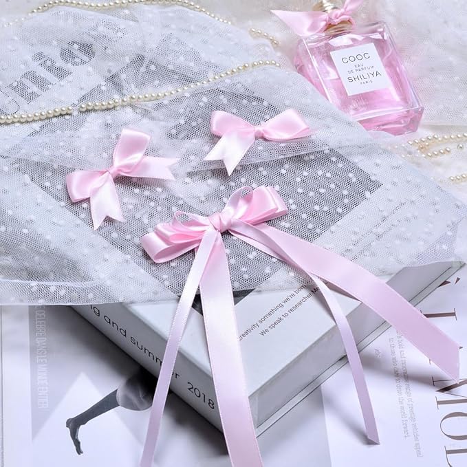 YAMA Light Pink Double Face Satin Ribbon 5/8 Inch 25 Yards Baby Pink Ribbon for Gift Package Wrapping,Floral Design,Hair Bow Clip Making,Crafting,Sewing,Wedding Decor