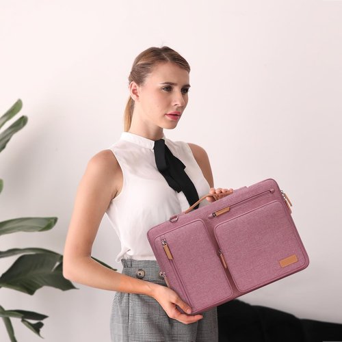 MOSISO 360 Protective Laptop Shoulder Bag - Fits 15-15.6 Inch MacBook Pro & More | Dusty Rose Color