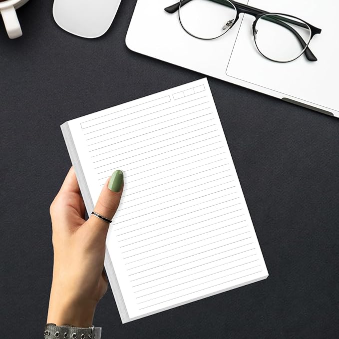 Unpunched Lined Refill Paper - A5 Loose Leaf Paper for Ring Binder/Discbound Notebook Planner Inserts, 100 Sheets/200 Pages,100gsm Ruled White Pages, 5.8" x 8.25”