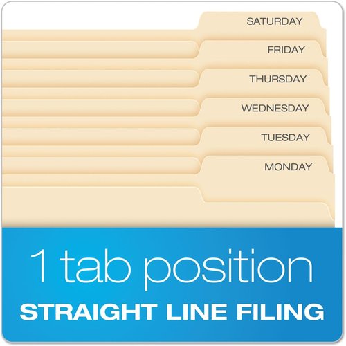 Pendaflex File Folders - Letter Size Manila with 1/3 Cut - 100 Count Box for Organized Filing