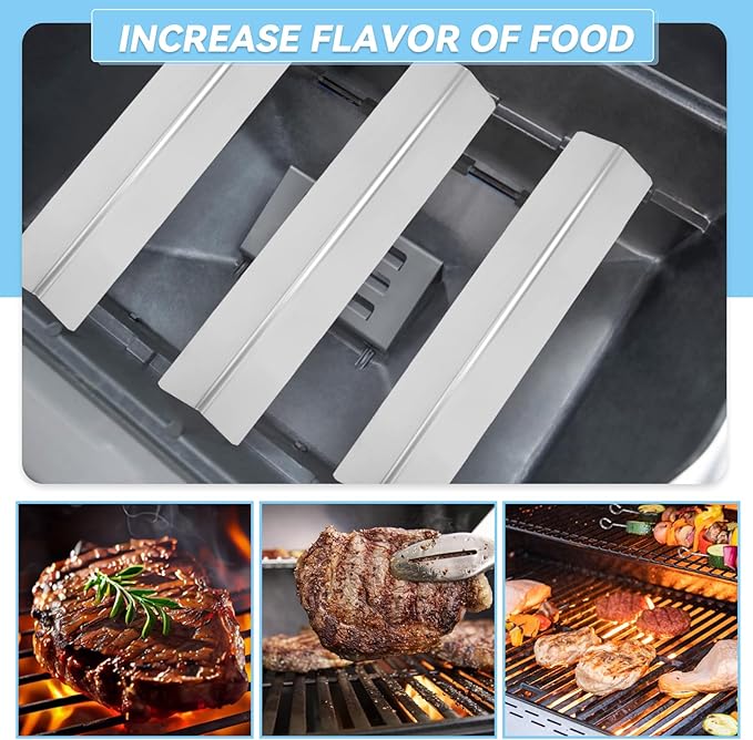 Webonbake 15.3 inch Flavorizer Bars for Weber Spirit I & II 200 Series Spirit E210 S210 E220 S220 with Front Control Knobs, Stainless Steel Heat Plate Flavor Bar Replacement for 7635, 3 Pack