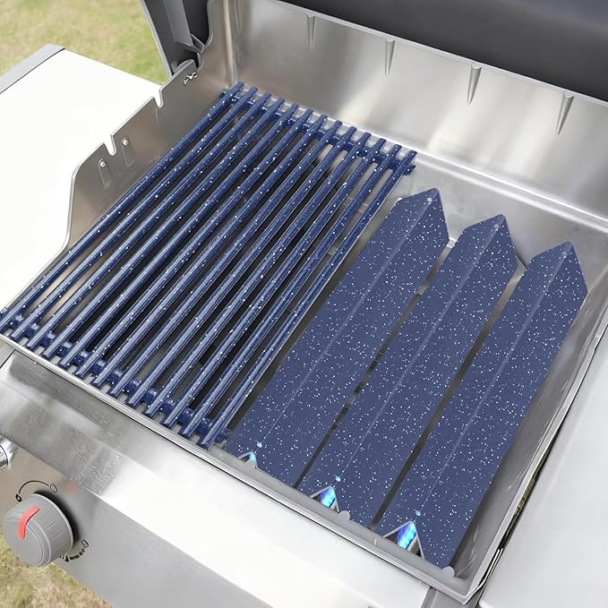 15.3 inch Flavorizer Bars for Weber Spirit 300 and GS4 Spirit II 300 Series E310 E320 E330 S310 S320 S330 with Front Control Knobs, Porcelain Steel Grill Heat Plates Replacement for 7636, 5 Pack