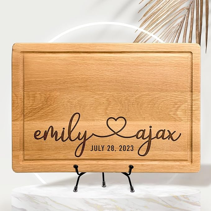 Custom Wedding Gifts for Couples 2025, Personalized Engraved Cutting Board for Couples, Parents, Custom Couple Gift Ideas for Christmas, Wedding, Anniversary, Engagement, Housewarming