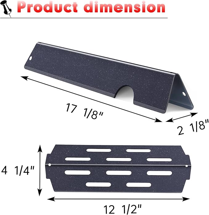 Cozilar Grill Flavorizer Bars for Weber Genesis II E-410, S-410, LX E-440, S-440, Weber Genesis 2 66041, 66033, 66796, Heat Deflectors BBQ Gas Grill Replacement Parts, 17” Porcelain Steel Flavor Bars