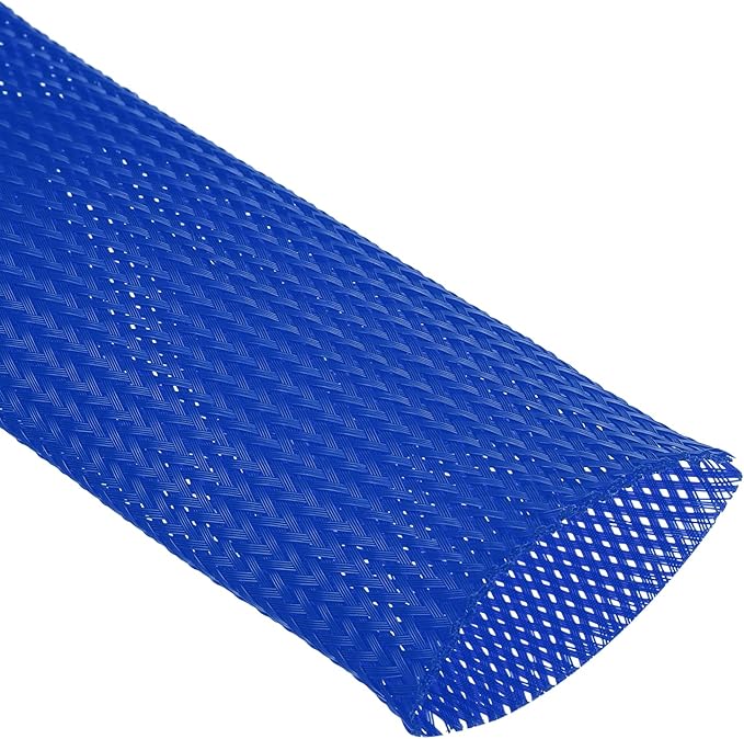 uxcell Expandable Sleeving,2 3/4-inch 10ft Cable Sleeve, Blue