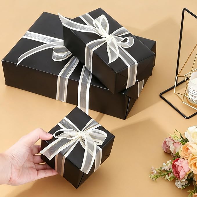 Black Wrapping Paper, 30inch x 33ft Matte Solid Color Metallic Wrapping Paper, Gift Wrapping Paper Roll for Graduation Gifts, Father's Day, Halloween, Birthday, Christmas, Wedding, DIY Invitations
