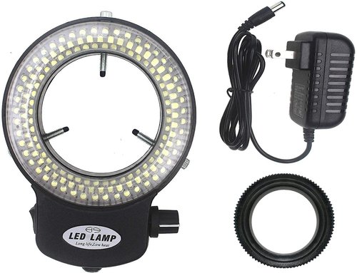LED-144-ZK Black Adjustable 144 LED Ring Light - Perfect Illuminator for Stereo Microscopes