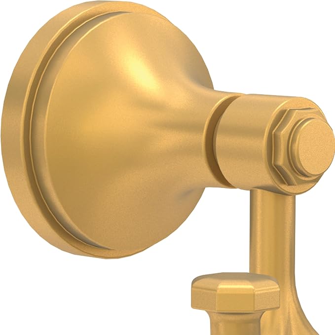 Franklin Brass Woodruff (1-Pack) Towel Hooks Satin Gold Double Bathroom J Hooks Wall Mounted for Robes & Towels Hand Towel Hook Holder Kitchen, Bathroom Accessories WDRF35-SG