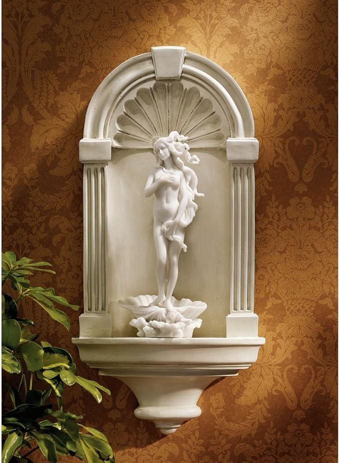 Design Toscano Classical European Style Wall Niche Display Shelf, Large, 30 Inches Tall, Cast Stone Resin, Antique Stone