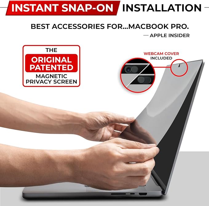 SightPro Magnetic Privacy Screen for MacBook Air 13 Inch (2018, 2019, 2020, 2021, M1) Removable Laptop Privacy Filter Shield and Protector