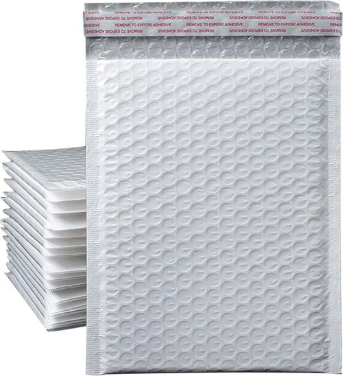 Self-Sealing Poly Bubble Mailers by 9527 - Padded Shipping Envelopes, 9.5"x13.5", 25 Pack