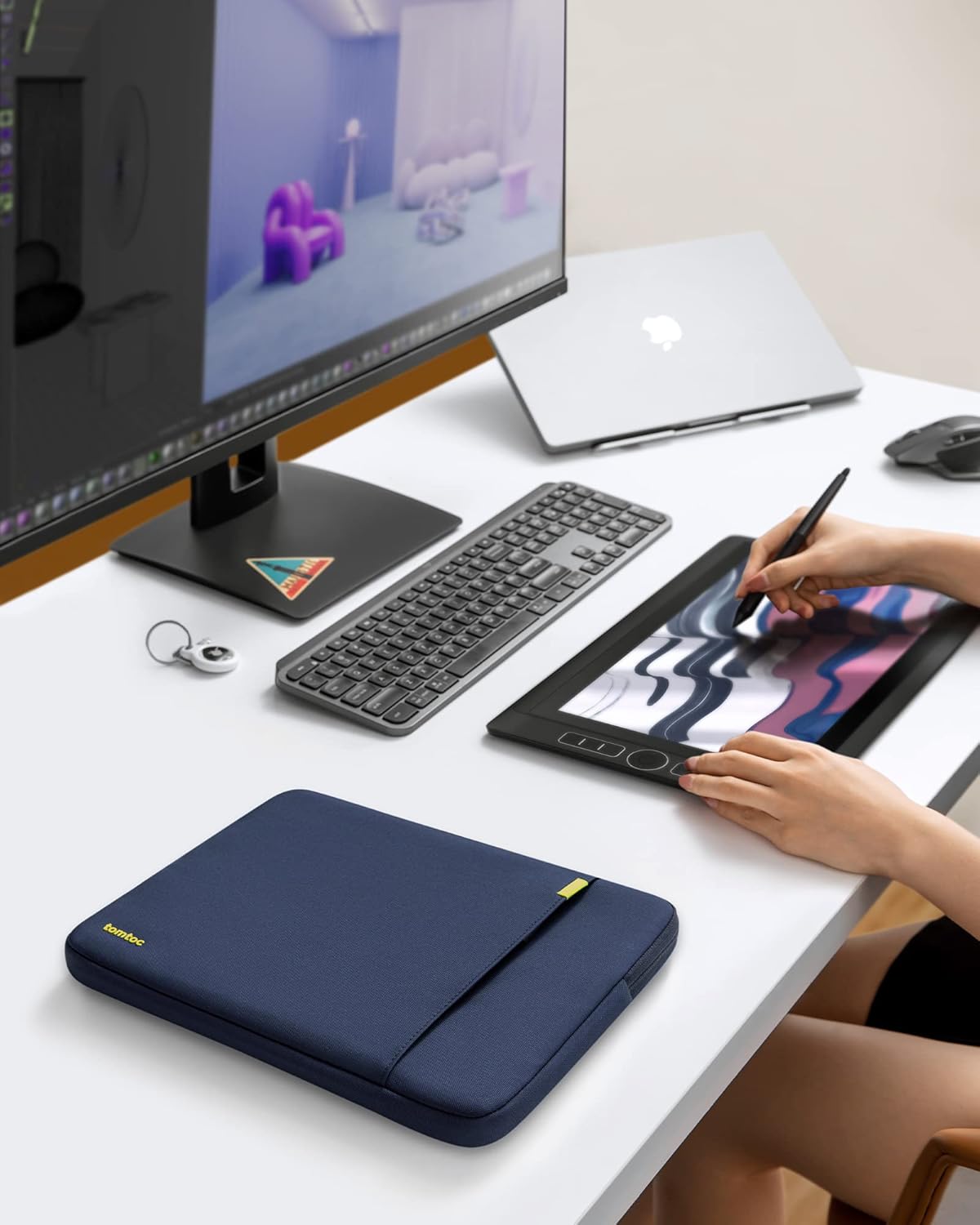 tomtoc 360° Protective Laptop Sleeve - Water-Resistant Case for 13" MacBook Air & Pro