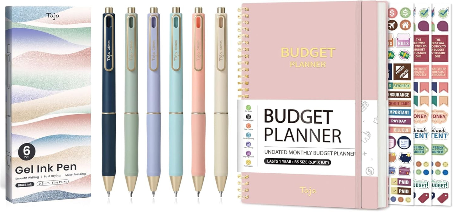 Skiennix Budget Planner - Stylish Gel Pen Included | Perfect for Organizing Finances
