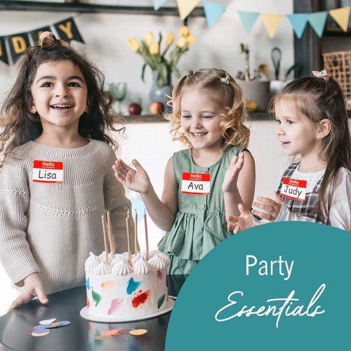 Hello My Name Is | 100 Count Name Tag Stickers - Red Badges for Events, Office & School - 2.25 x 3.5 Inch
