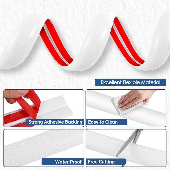 Floor Cord Cover for Wires on Floor Self Adhesive Cord Hider Floor Cable Management Wire Covers for Cords Protector Prevent Cable Trips Cord Cavity W 0.32" x H 0.32", White, 3.3Ft