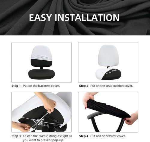 DIVA EN CAMINO DEC Office Chair Seat Covers - Universal Stretch Washable Slipcovers for Pets | Rotating Backrest & Armrest Protection