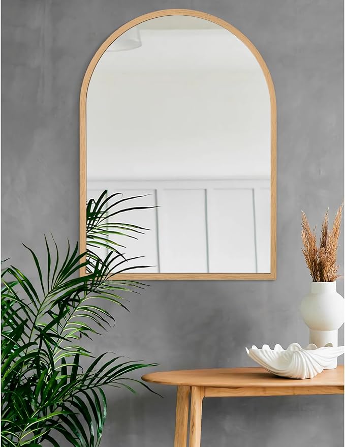 Arch Wall Mirror for Bathroom,Mirrors for Wall, Large 28"x20", Vanity Mirror for Bedroom Dresser, Entryway, Living Room, Aluminum Alloy Metal Frame