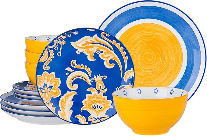 Plates and Bowls Sets Ceramic Dinnerware Sets Plate Set Porcelain Dishes Set for 4 Dinner Plates