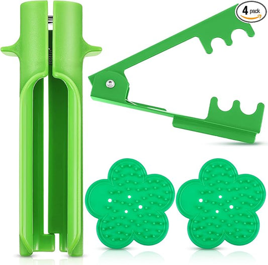 Lasnten 4 Pcs Rose Thorn Stripper Tool Thorn Remover Rose Cleaner Tool to Remove Leafs Thorns for Christmas Wedding Home Flower Shop DIY Florist Gardening Making Floral Arrangement(Green)