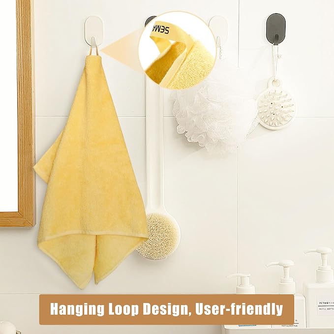 SEMAXE Bath Towel Set, 18 Piece Towel Set for Bathroom, Large Value Pack, Quick Dry Cotton Towels with Hanging Loops, Easy Care, Yellow & Gray