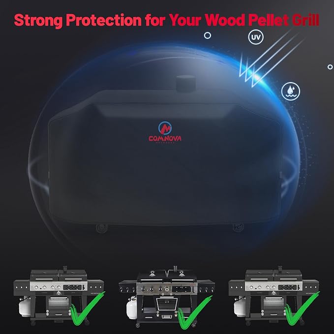 Comnova Grill Cover for Pit Boss Memphis Ultimate - 600D Wood Pellet Smoker Cover for Pitboss, 75 Inch Pellet Cover for Pit Boss Memphis Ultimate and Smoke Hollow 4 in 1 Gas Charcoal Combo Grill