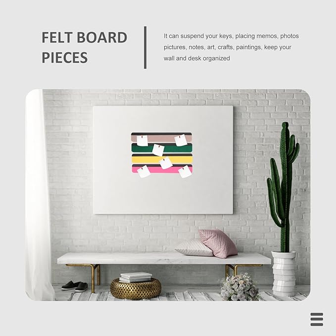 Magnetic Felt Bulletin Board Strips Set Colored Wall Memo Board Pieces Yellow Pink Green Gray for Office and Classroom Organization