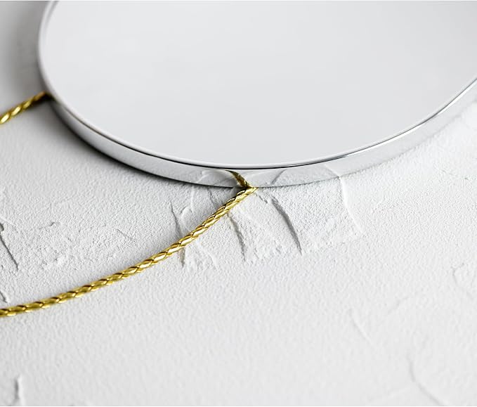 Oval Mirror, Oval Wall Mirror with Lanyard, High Definition Bathroom Mirror for Bathroom, Hallway, Living Room (Sliver, 9.2x15.9inch)