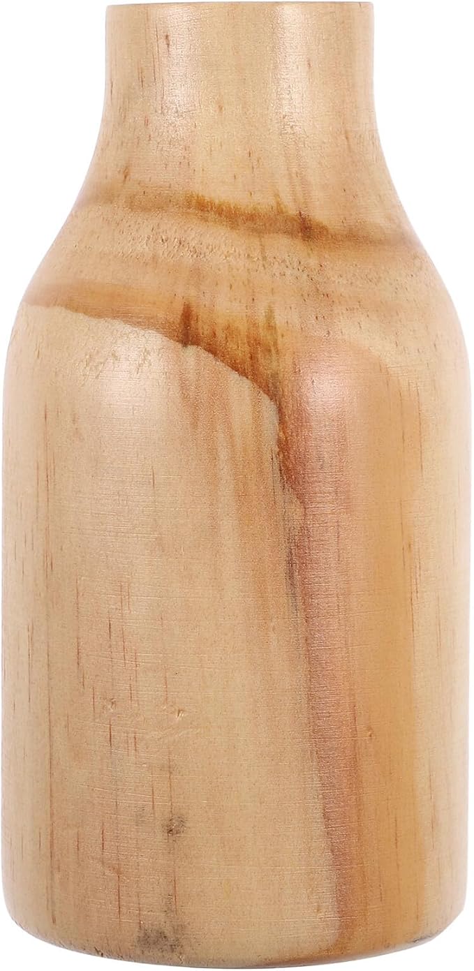 Wooden Flower Vase for Dried Plants Decorative Plant Pot Rustic Home Decor Centerpiece for Dining Table Office Bookshelf Wedding and Living Arrangement