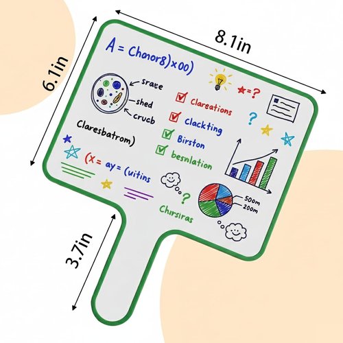 Skiennix 10''X 8'' Dry Erase Paddles - Double-Sided Whiteboards with Markers & Erasers for Classroom Activities (6 Pack)