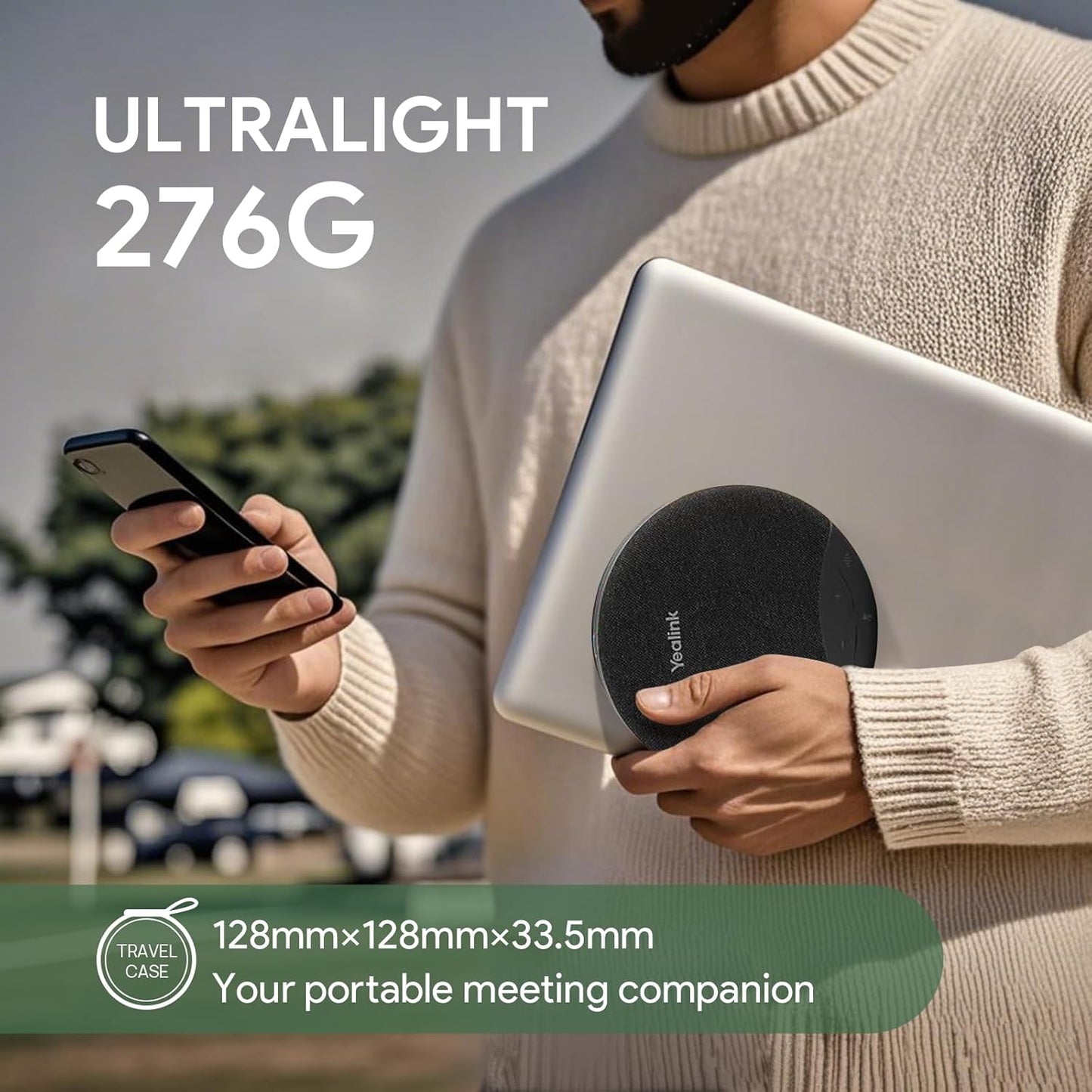 Yealink Sp92 Conference Speaker - Teams Certified Microphone with AI Noise Cancelling | 20H Call Time, USB & Bluetooth for Small Meeting Rooms