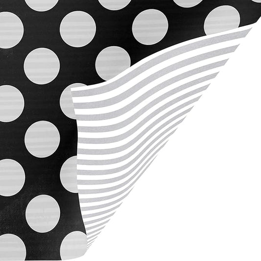 Jillson Roberts Bulk Gift Wrapping Paper, Two-Sided Black & Silver, 1/2 Ream 417' x 30"