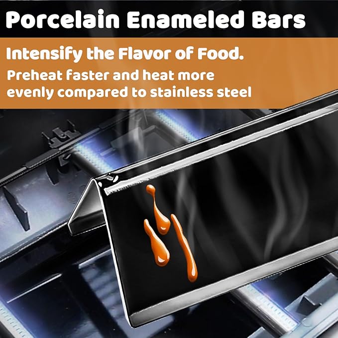 15.3" Heavier Flavorizer Bars for Weber Spirit & GS4 Spirit II 300 Series, Spirit II E-310 (Front-Mounted Control), for Weber Grill Parts, for Weber 7636, 5-Pack Porcelain-enameled