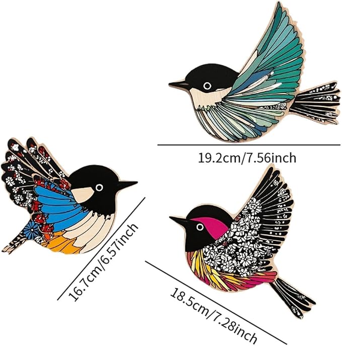 Baoblaze Wooden Bird and Wall Art Sculpture for Garden Study Room Farmhouse Bookshelf Entrance Cabinet Home Decor Collectible