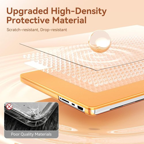 EooCoo MacBook Air 13-Inch Case - Matte Orange Hard Shell, Scratch Resistant Protection for M5 M4 M3 M2