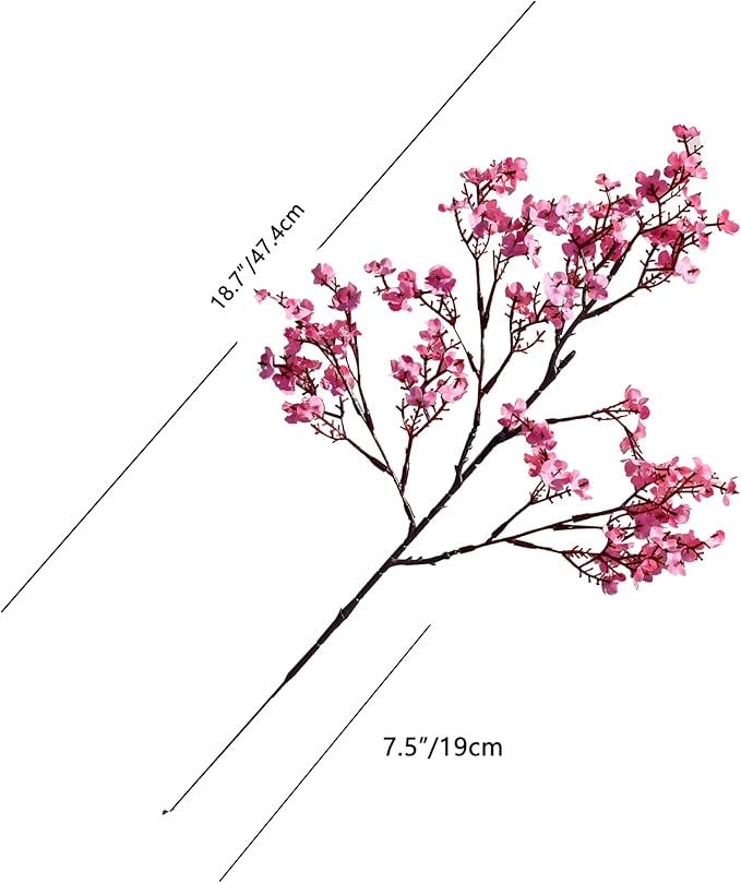 Mandy's Pink Artificial Baby’s Breath European Flowers 6 Bundles Silk Gypsophila with Bendable Stems for Fall Thanksgiving & Christmas Centerpiece Wedding Decor and Table Arrangements