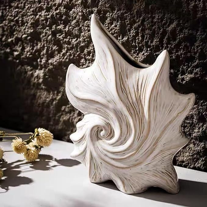 Small Ceramic Flower Vase for Home Decor - Cute Starfish Decorative Vase for Home Decor,White Ceramic Vase for Flowers,7.6 Inch Modern Vases for Ideal Shelf Decor Table Living Room Décor