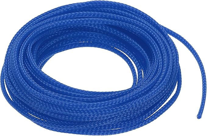 uxcell PET Expandable Sleeving 25ft 1/8" Blue Cable Management Sleeve Cord Organizer for Wrap Protect Cable