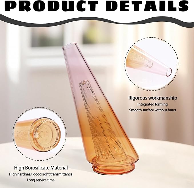 Mini Gradient Glass Vase, Exquisite Desktop Decorative Vase, Pro Glass Replacement (Red)